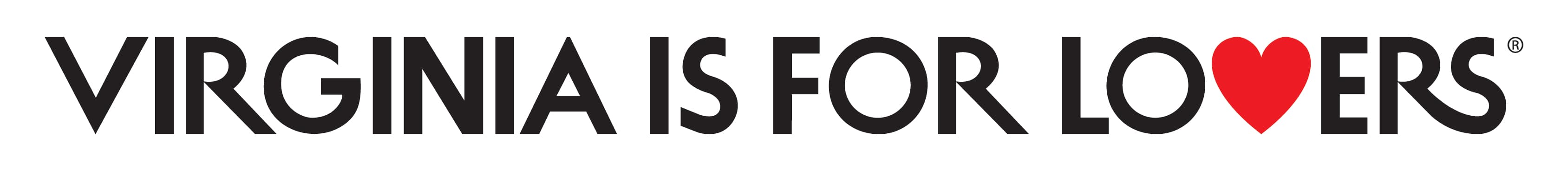 Text-based logo reading "Virginia is for Lovers" with a red heart in place of the letter "o."